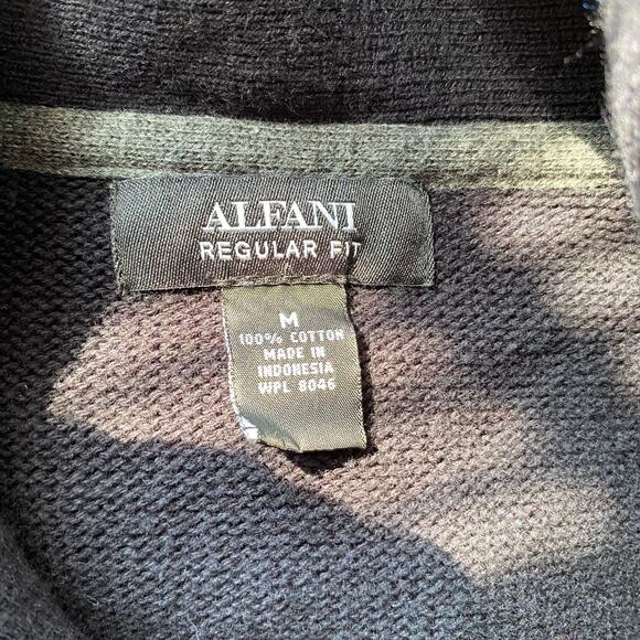 Alfani Cotton Mens Shawl Neck Sweater SZ M Preppy Cabin Grandpa Core Classic Fit - Picture 3 of 7